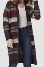 Jones New York Women's Red Multi Stitch Lurex Cardigan Size S