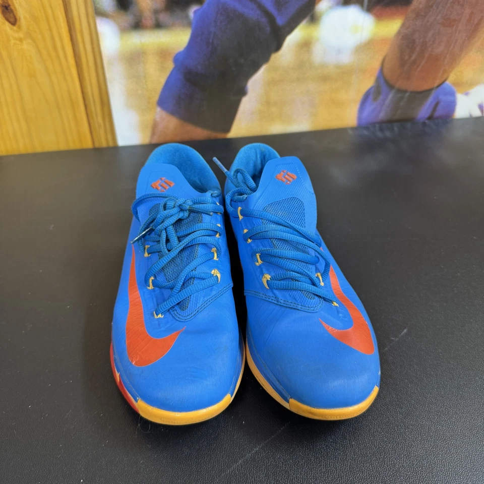 Nike KD 6 Zapatos Para Hombres Talla 5Y Azul Naranja Tenis de Baloncesto 599477-401 Thunder Foto 4 de 4