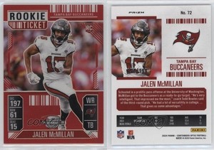 2024 Panini Contenders Optic Ticket Red Prizm /199 Jalen McMillan #72 Rookie RC