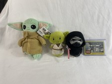 Star Wars Plush Lot of 3 Grogu Yoda Kylo Ren with vintage Trading Card