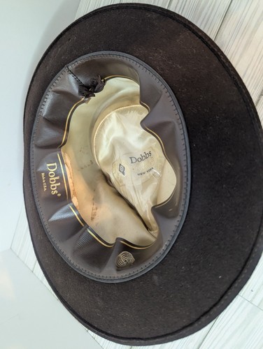 Dobbs New York 5th Avenue M12D9 Crawford Char Brown Pure Wool Men's Hat 7 1/2" - Picture 13 of 13