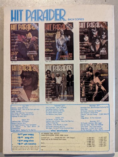 Hit Parader Magazine April 1978 Bowie, Aerosmith,Ramones, Steely Dan, Elton,KISS - Picture 17 of 18