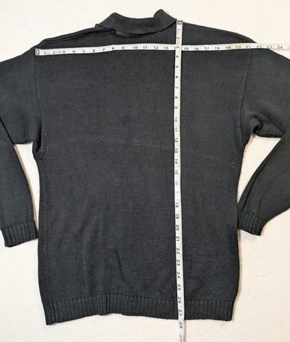 Nine Twenty East Mens L 100% Silk 1/4 Button Pullover Sweater Black Lightweight - Picture 8 of 9