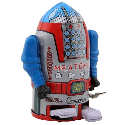 Roboter Mr. Atomic silber BlechRoboter