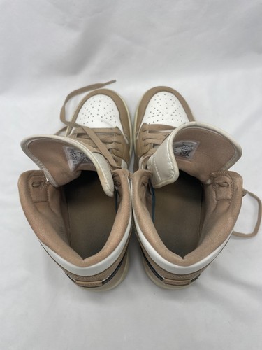 Women's Nike Jordan 1 Mid Sneakers in Sail/Black-Desert Size 10 BQ6472 103 - Picture 10 of 13