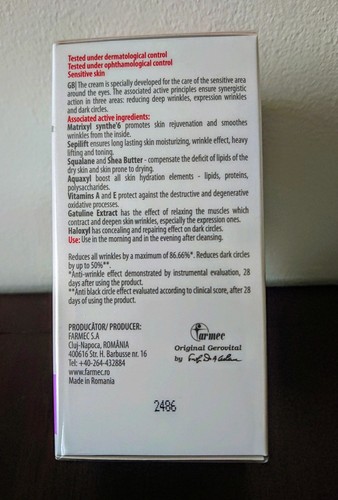 Gerovital H3 Derma+, Anti-Wrinkle Eye Contour Cream/Cremă Antirid Contur Ochi - Picture 2 of 6