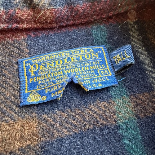 Vintage Pendleton 100% Virgin Wool Chore Coat Jacket Plaid Size Medium Tall VTG - Picture 4 of 11