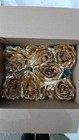 Gold Flowers Christmas Tree Decorations Beautiful Gold Icy Rose Clip Ons x 7