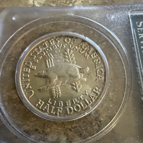 1936 US Silver commemorative 50c Wisconsin, MS65 In Old Rattler Slab - Picture 7 of 7