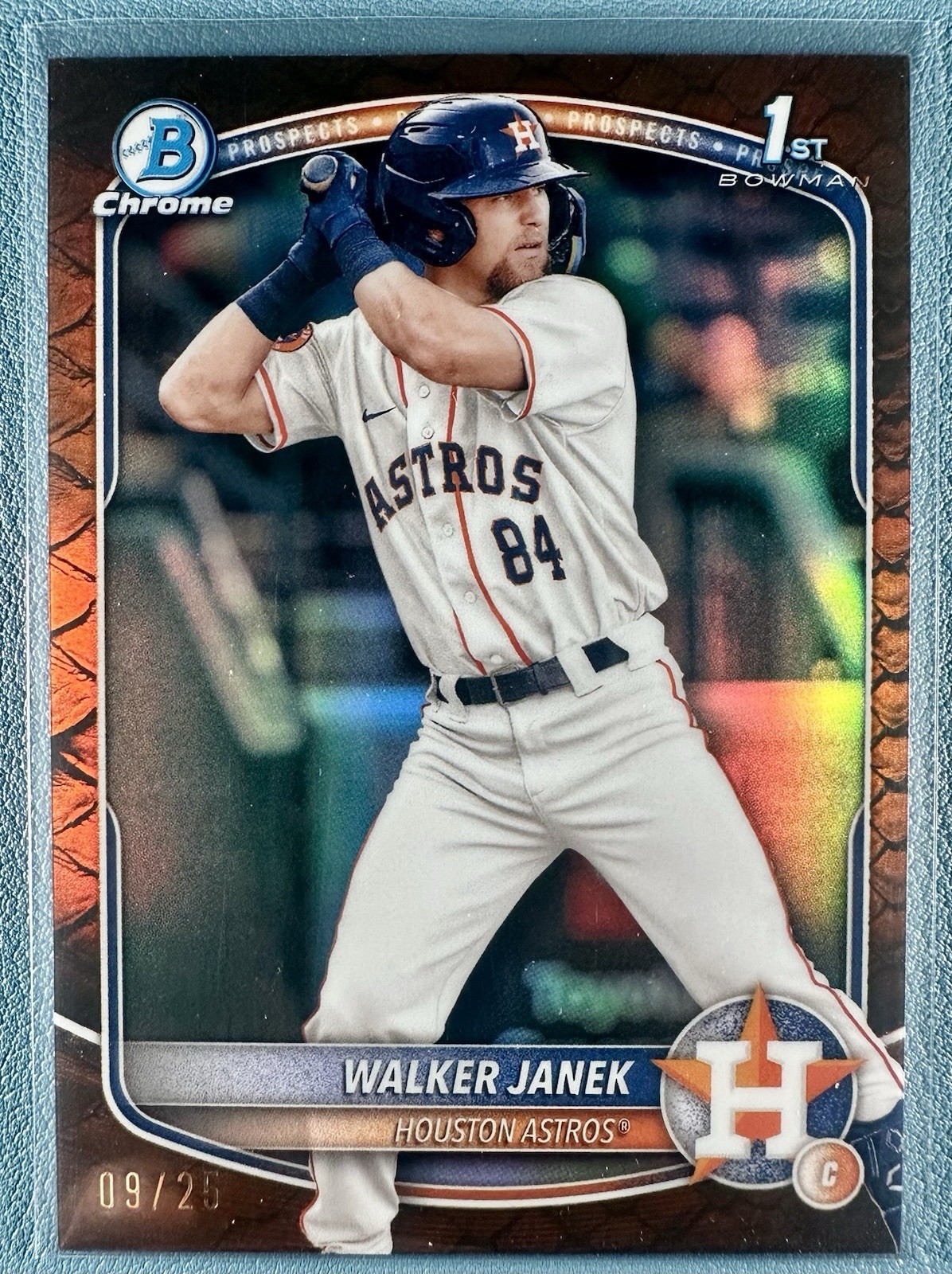 🔥 Walker Janek BCP-15 2025 Bowman Reptilian Chrome 1st Orange Refractor /25 🔥