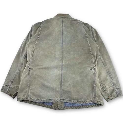 VTG Union Carhartt Michigan Blanket Lined Jacket, Khaki Green, Fits Large CB772 - Picture 2 of 8