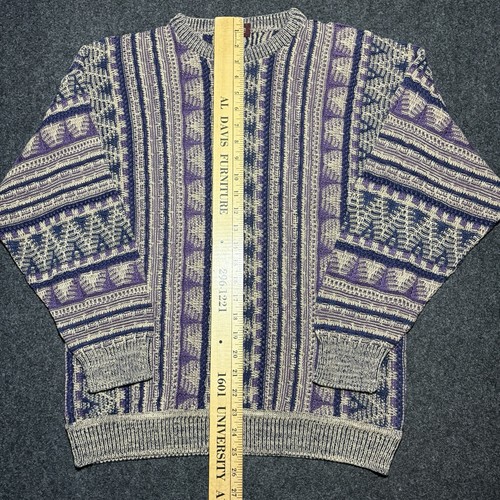 Vintage 3D Strick Pullover Herren Medium Coogi Style Struktur Grunge Nordstrom 90’s - Bild 4 von 7