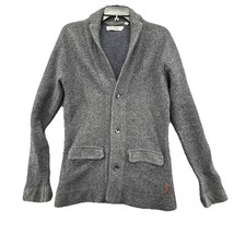 BEN SHERMAN WOOL BLEND BUTTON CARDIGAN CHARCOAL MENS Small