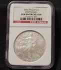 US Mint 2006 American Silver Eagle $1, 1 oz Silver NGC First Strikes Gem UNC