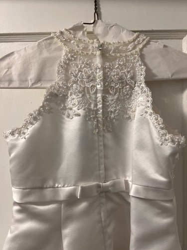 Bridal Flower Girls Satin Tulle Formal Dress Gown Size 7 Communion Formal Party - Picture 7 of 11