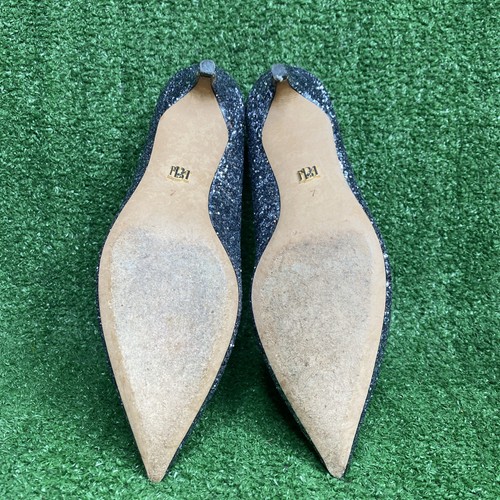 Zapatos de salón Badgley Mischka talla 7 plateados brillantes para mujer Madison Kitten - Imagen 8 de 8