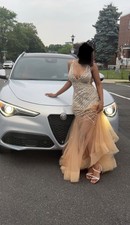 prom dress size 6 champagne 