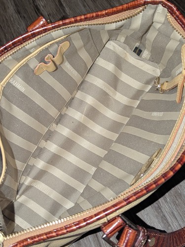 Brahmin Mini Asher Pimento Lady Vineyard Leather Satchel Shoulder Bag Purse - Picture 17 of 24