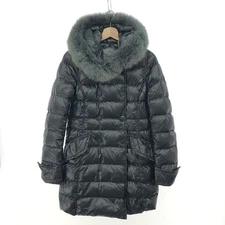 DUVETICA Down Coat Size: 40 Black 90% Down Women's Fox Fur Double Button Outerwe