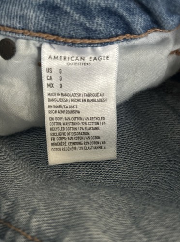American Eagle Shorts Damen 0 blau abgenutzt abgeschnitten Denim Mom gebraucht, in einwandfreiem Zustand - Bild 12 von 12