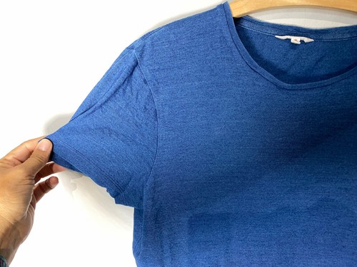 T-shirt homme col rond manches courtes bleu denim Orlebar marron taille M  - Photo 5/6