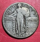1928D US Standing Liberty SILVER Quarter! "Denver" Mint! FINE! Old US Coin!