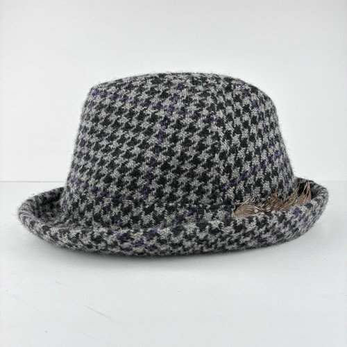 Sombrero Fedora Lauren Ralph Lauren Lana Gris Pata de Gallo M Inglés Country Academia - Imagen 2 de 9