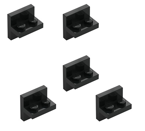 5 New LEGO Black 2x2 - 1x2 Centered Bracket 41682 brace support holder vertical - Picture 3 of 6