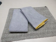 NORWEX KITCHEN TOWELS   GRAY WITH YELLOW TRIM   QTY 2   NEW