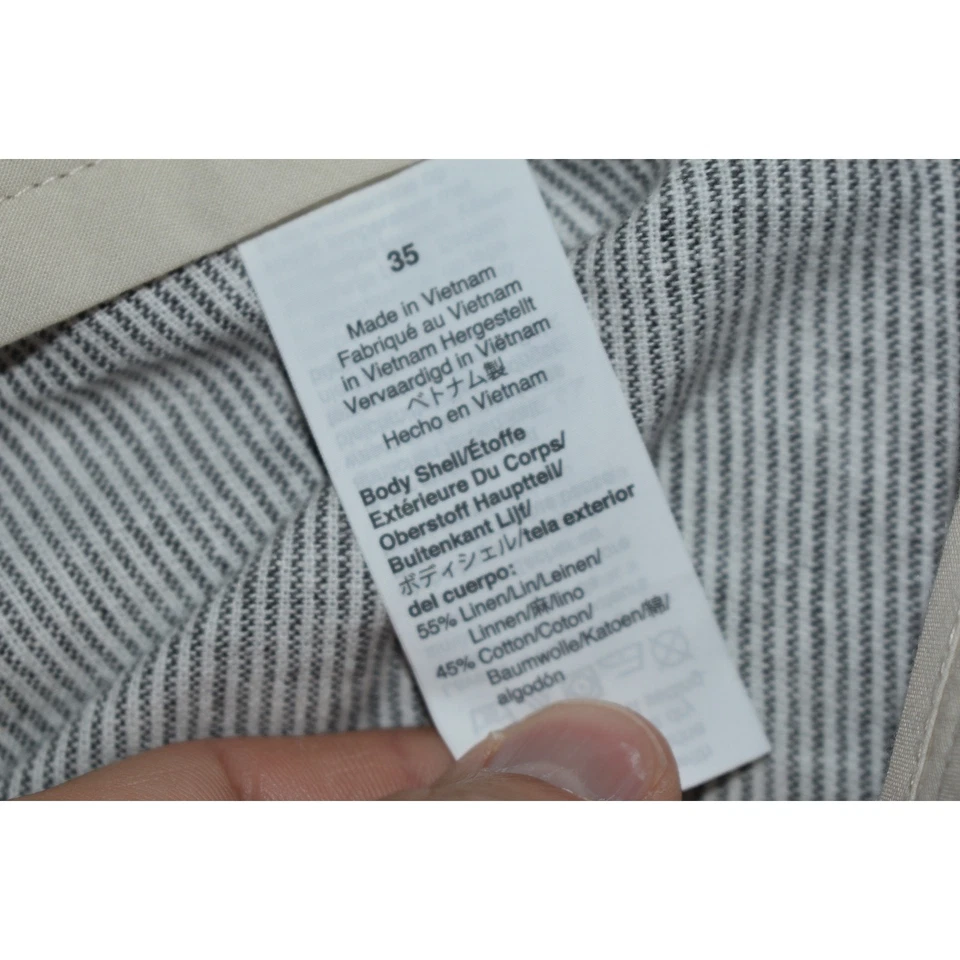 Pantalones Cortos de Golf J Crew Para Hombre Talla 35 Gris Rayas 9" Entrepierna Lino Mezcla de Algodón  Foto 4 de 4