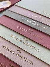 Luxury 36 Pack of Foiled Stickers With Envelopes - Beyond Grateful Dusty Pink