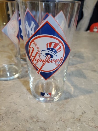 Vintage 1994 NEW YORK YANKEES MLB Glass Tumbler TEXACO Set of 4 - Bild 5 von 5