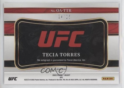 2022 Select UFC Octagon Action Signatures Tie-Dye Prizm /25 Tecia Torres Auto - Picture 2 of 3