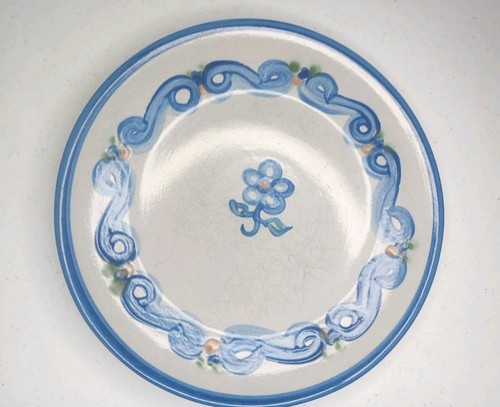 Two Well Crafted M.A. Hadley Hand painted Flower Stoneware 11" Luncheon Plates - Picture 8 of 8