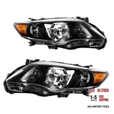 Headlights Assembly Compatible with 2011 2012 2013 Corolla OE Amber-Black
