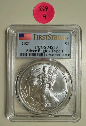 2021 $1 Type 1 American Silver Eagle PCGS MS70 First Strike