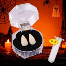 Reusable Vampire Teeth Fangs Halloween Cosplay Makeup Zombie Teeth w /Adhesive