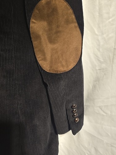 Lauren Ralph Lauren Black Corduroy Blazer Paisley Lining Vintage Mens 38R EUC - Picture 4 of 8