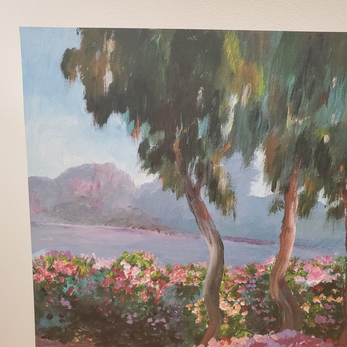 Art Image Print 25" x 19" 1990 Fantasy Lake II by Robert White No. 870 Litho USA - Picture 6 of 12