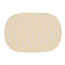 Fishnet 17 In. X 12 In. Ivory PVC Covered Jute Oval Placemat (Set of 6)