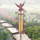 Rain Gauge Outdoor - 6" Capacity Rain Gauges with Metal Stake, Copper Rain Gauge