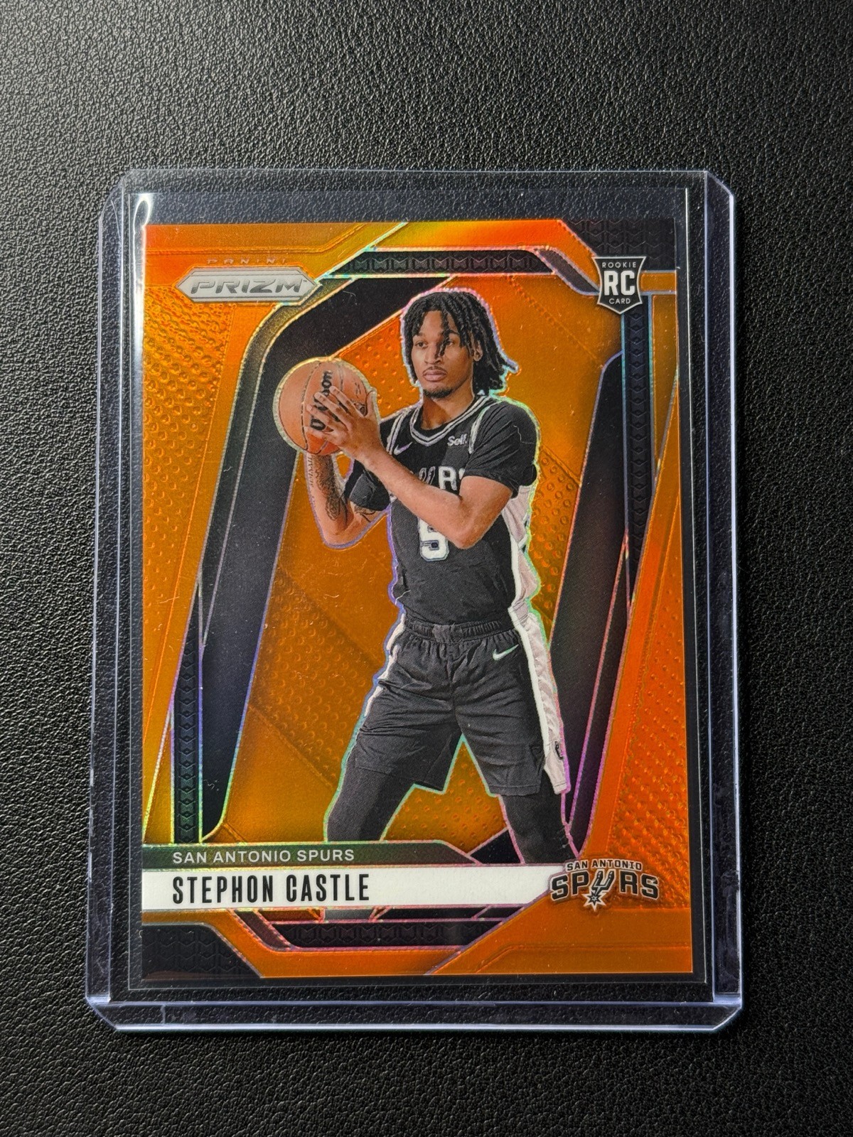 STEPHON CASTLE 2024-25 PANINI PRIZM #234 TRUE ORANGE ROOKIE RC SPURS 49/49