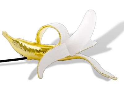 Seletti Tischlampe Banana Gold Dewey gespreizt BRANDNEU UVP 180£