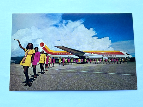 Aviation Airline Postcard AIR JAMAICA DOUGLAS DC-8 - Picture 1 of 3