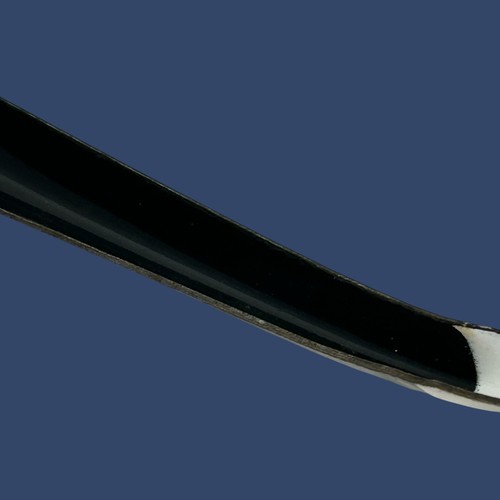 Vintage Metal Enamelware 12”Large Serving Spoon White With Black Handle - Picture 8 of 11