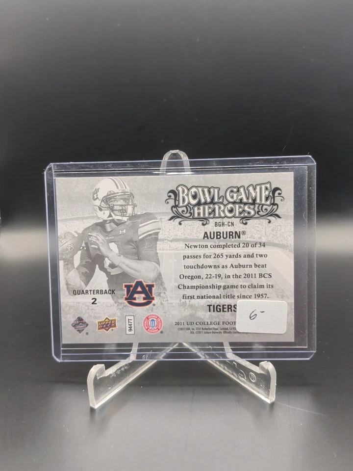 2011 Upper Deck College Football Legends Cam Newton Bowl Game Heroes #BGH-CN - Image 2 of 2