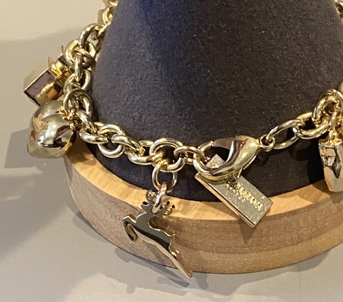 Vintage DOLCE & GABBANA Gold Plated Designer Perfume Bottle Charm Bracelet - Picture 6 of 15