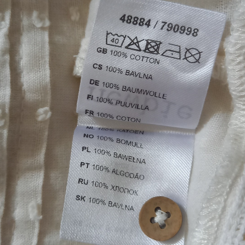 Newbie XS UK 6 8 Cream Swiss Dot Embroidered Cotton Boho Blouse Casual Summer - Picture 10 of 10