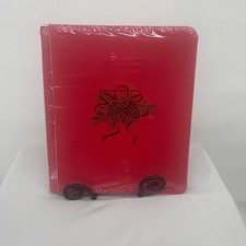 Vintage Creative Memories Christmas Scrapbook 8 x 10 Red Pinecone Ribbon