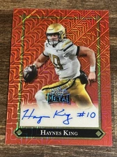 ‼️2025 Leaf Metal Haynes King #1/3 RC Auto Georgia Tech Red/Gold